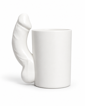DENBC White ceramic mug – The Innovative Handle That Turns Into a Built-In Straw